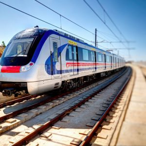 تصویر یک رام قطار مترو شیراز که توسط سازمان قطار شهری شیراز SURO به آتلیه توکا سفارش داده شده